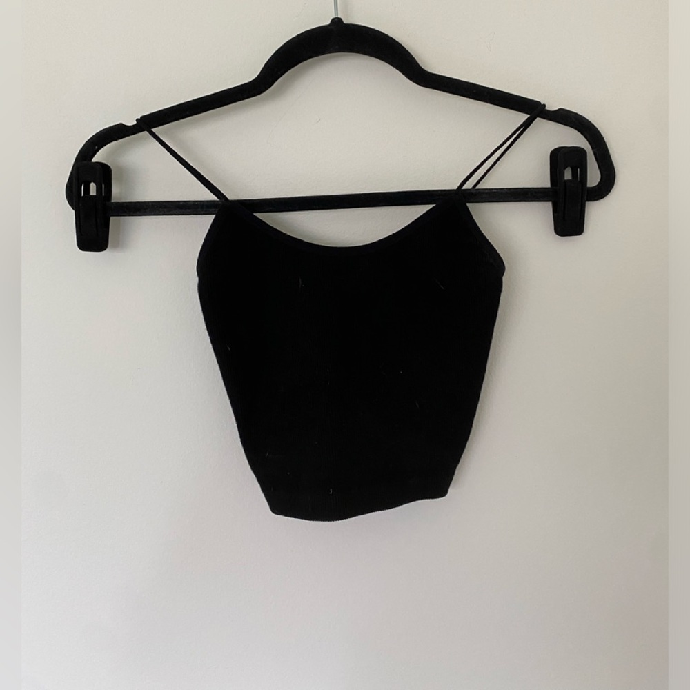 Kids black cropped tank top